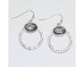 Periwinkle by Barlow : Silver Open Circle with Shimmering gray Inlay - Earrings - Periwinkle by Barlow : Silver Open Circle with Shimmering gray Inlay - Earrings