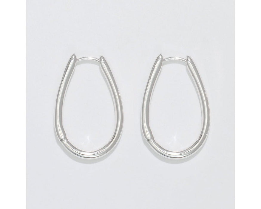 Periwinkle by Barlow : Silver oval hoops Earrings - Periwinkle by Barlow : Silver oval hoops Earrings