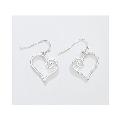 Periwinkle by Barlow : Silver Swirl Hearts - Earrings - Periwinkle by Barlow : Silver Swirl Hearts - Earrings