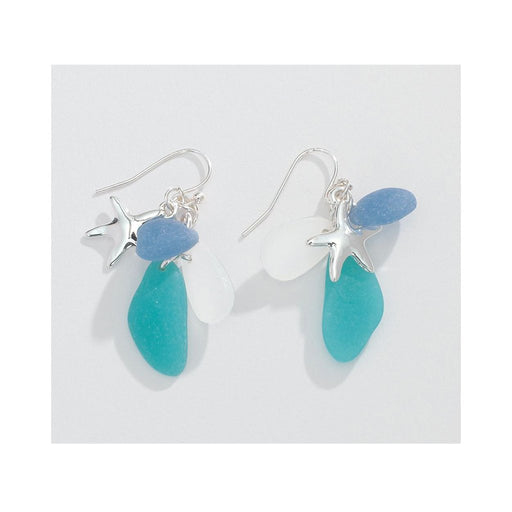 Periwinkle by Barlow : Starfish and Sea Glass- Earrings - Periwinkle by Barlow : Starfish and Sea Glass- Earrings