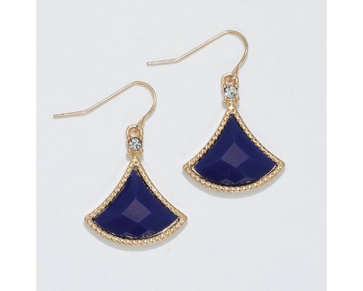 Periwinkle by Barlow : Stylish faceted Navy Crystal Drops - Earrings - Periwinkle by Barlow : Stylish faceted Navy Crystal Drops - Earrings