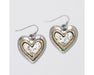 Periwinkle by Barlow : Sweet Two - Tone Hammered Hearts - Earrings - Periwinkle by Barlow : Sweet Two - Tone Hammered Hearts - Earrings