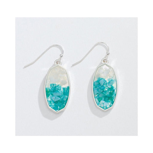 Periwinkle by Barlow : Turquoise and White Glitter Resin - Earrings - Periwinkle by Barlow : Turquoise and White Glitter Resin - Earrings