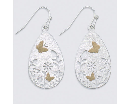 Periwinkle by Barlow : Two - tone Butterfly in Garden cutouts - Earrings - Periwinkle by Barlow : Two - tone Butterfly in Garden cutouts - Earrings