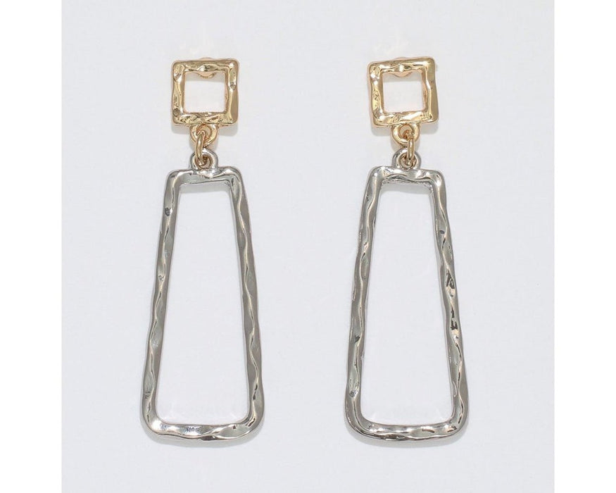 Periwinkle by Barlow : Two - tone open Rectangles - Earrings - Periwinkle by Barlow : Two - tone open Rectangles - Earrings