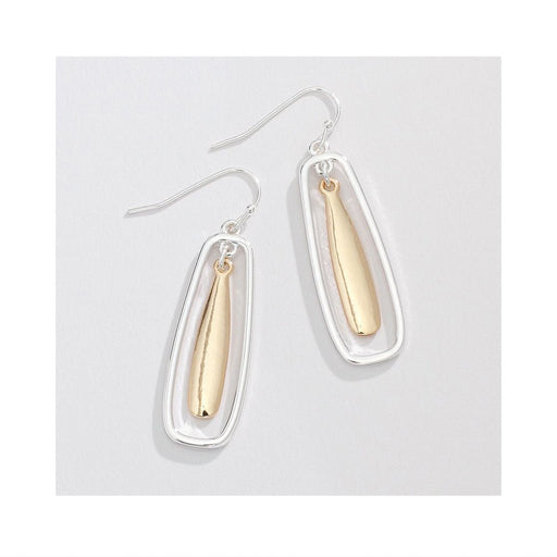 Periwinkle by Barlow : Two-Tone Polished Dangle Drops- Earrings - Periwinkle by Barlow : Two-Tone Polished Dangle Drops- Earrings