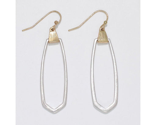 Periwinkle by Barlow : Two - tone textured open Drops - Earrings - Periwinkle by Barlow : Two - tone textured open Drops - Earrings