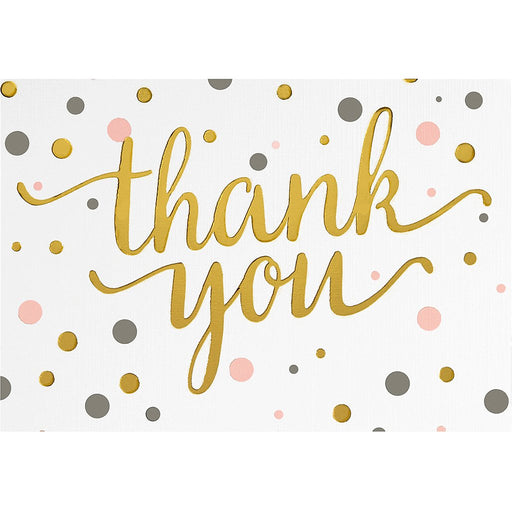 Peter Pauper Press : Thank You Notes - Pink & Gold Dots - Peter Pauper Press : Thank You Notes - Pink & Gold Dots