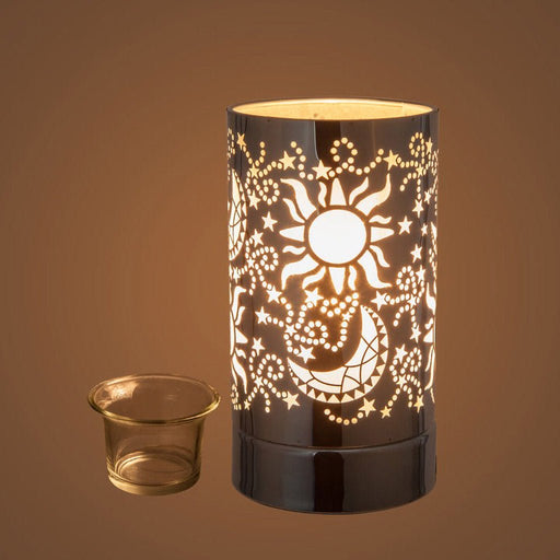 Peterson Artwares : 7" Touch Lamp - Electric Candle Essential Oil and WAX Burner - Metal Silver Galaxy - Peterson Artwares : 7" Touch Lamp - Electric Candle Essential Oil and WAX Burner - Metal Silver Galaxy