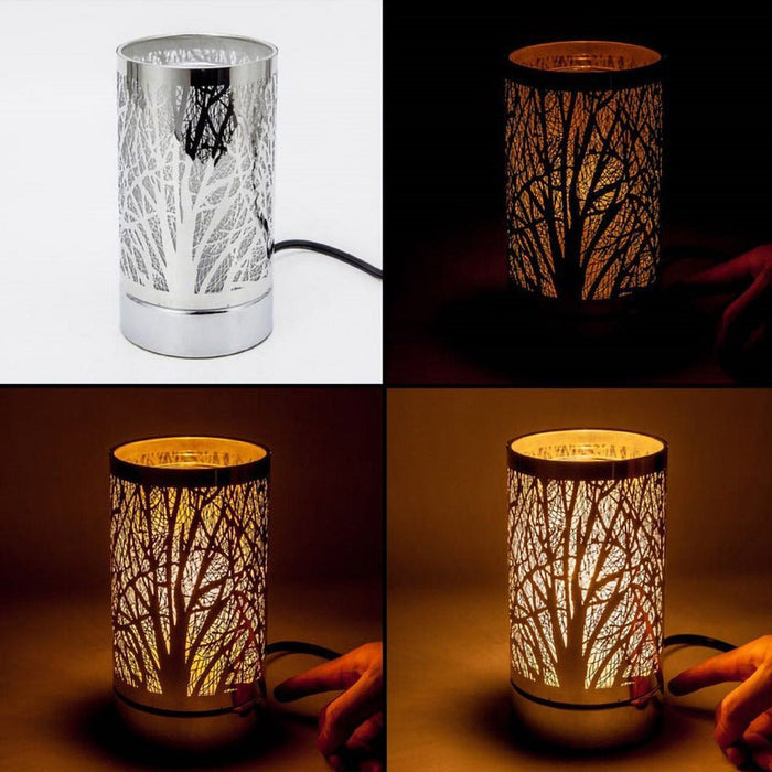 Peterson Artwares : 7" Touch Lamp - Electric Candle Essential Oil and WAX Burner - Metal Silver Galaxy - Peterson Artwares : 7" Touch Lamp - Electric Candle Essential Oil and WAX Burner - Metal Silver Galaxy