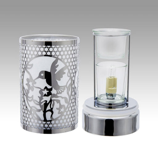 Peterson Artwares : 7" Touch Lamp - Electric Candle Essential Oil and WAX Burner - Metal Silver Hummingbird - Peterson Artwares : 7" Touch Lamp - Electric Candle Essential Oil and WAX Burner - Metal Silver Hummingbird