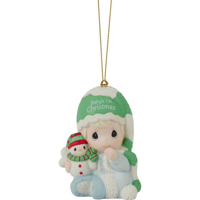 Precious Moments : Baby’s First Christmas 2024 Dated Boy Ornament - Precious Moments : Baby’s First Christmas 2024 Dated Boy Ornament