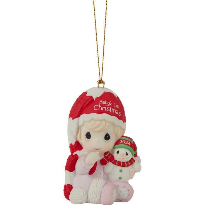 Precious Moments : Baby’s First Christmas 2024 Dated Girl Ornament - Precious Moments : Baby’s First Christmas 2024 Dated Girl Ornament