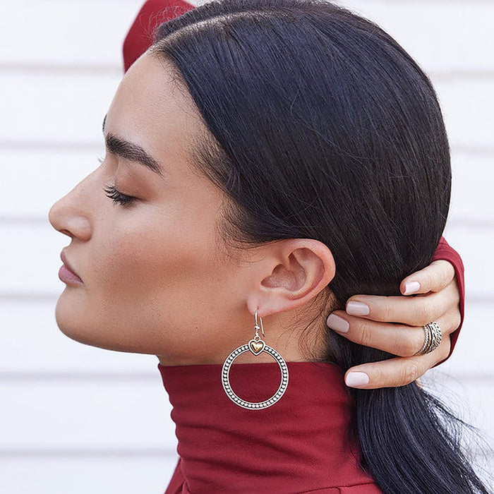 Brighton - Pretty Tough Bold Heart French Earrings - Brighton earrings - Brighton jewelry 