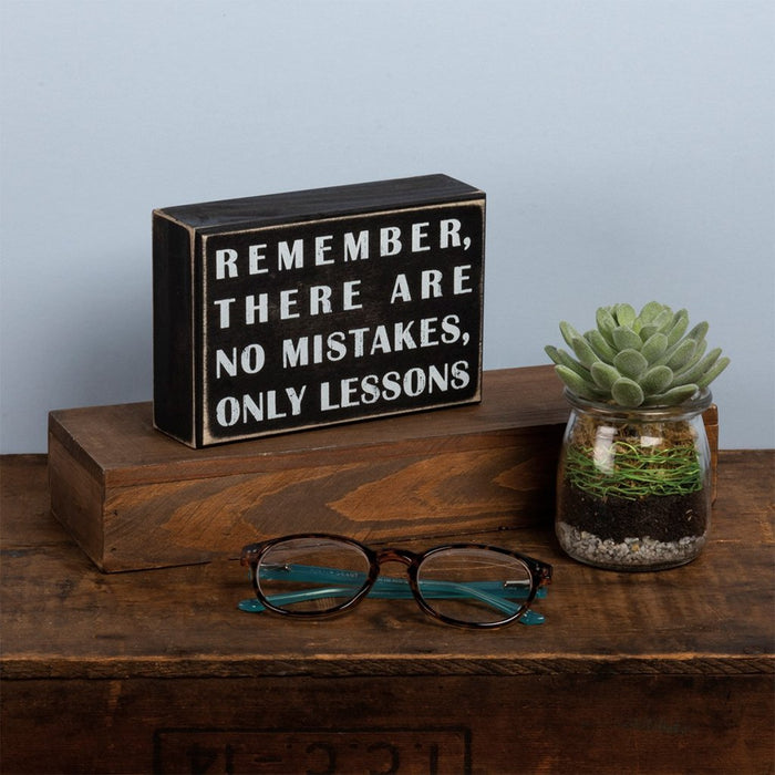 Primitives By Kathy : No Mistakes Box Sign - Primitives By Kathy : No Mistakes Box Sign