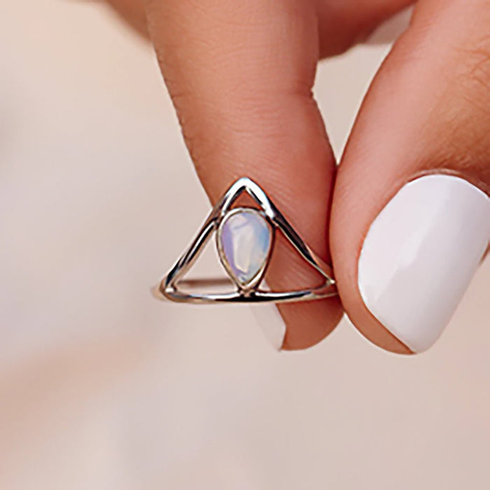 Pura Vida : Chevron Stone Ring - Silver - Pura Vida : Chevron Stone Ring - Silver