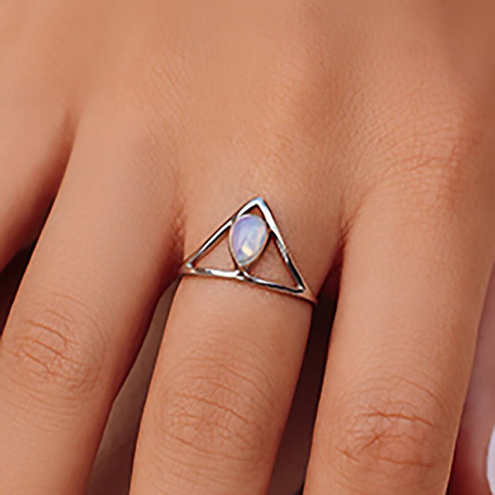 Pura Vida : Chevron Stone Ring - Silver - Pura Vida : Chevron Stone Ring - Silver