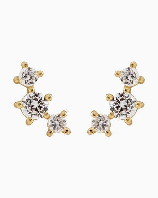 Pura Vida : Estrella Gemstone Stud Earrings in Gold - Pura Vida : Estrella Gemstone Stud Earrings in Gold