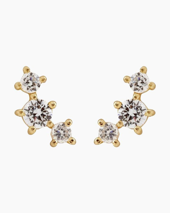 Pura Vida : Estrella Gemstone Stud Earrings in Gold - Pura Vida : Estrella Gemstone Stud Earrings in Gold