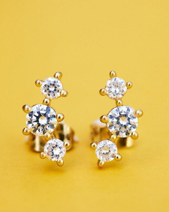 Pura Vida : Estrella Gemstone Stud Earrings in Gold - Pura Vida : Estrella Gemstone Stud Earrings in Gold