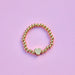 Pura Vida : Gold Heart Bead Stretch Ring - Pura Vida : Gold Heart Bead Stretch Ring