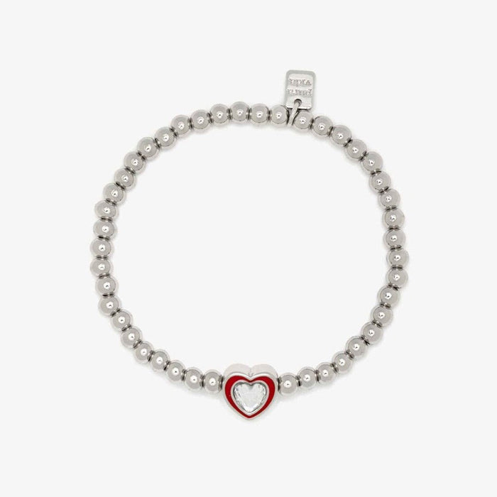 Pura Vida : Stone and Enamel Heart Stretch Bracelet - Pura Vida : Stone and Enamel Heart Stretch Bracelet