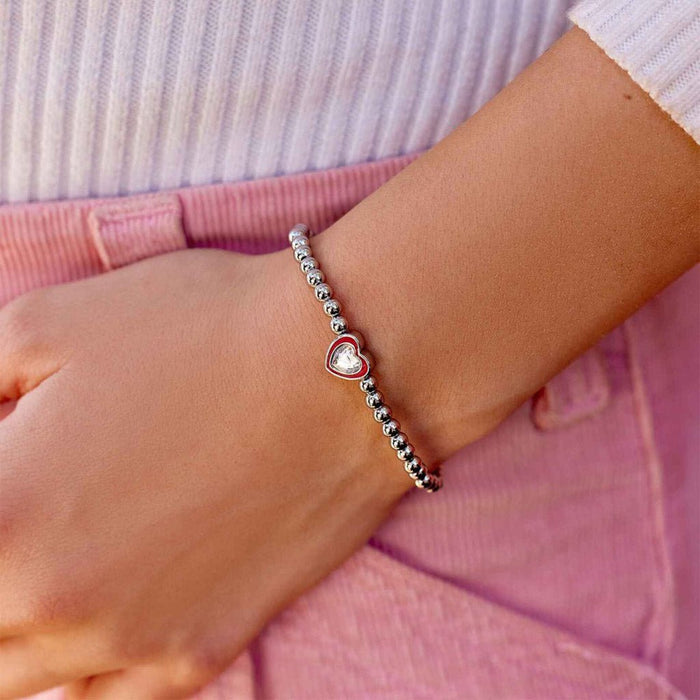 Pura Vida : Stone and Enamel Heart Stretch Bracelet - Pura Vida : Stone and Enamel Heart Stretch Bracelet