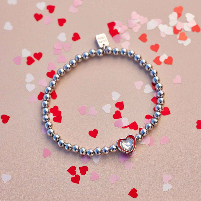 Pura Vida : Stone and Enamel Heart Stretch Bracelet - Pura Vida : Stone and Enamel Heart Stretch Bracelet