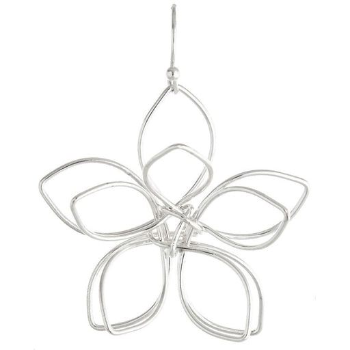 Rain : 3D Silver Flower Earring - Rain : 3D Silver Flower Earring