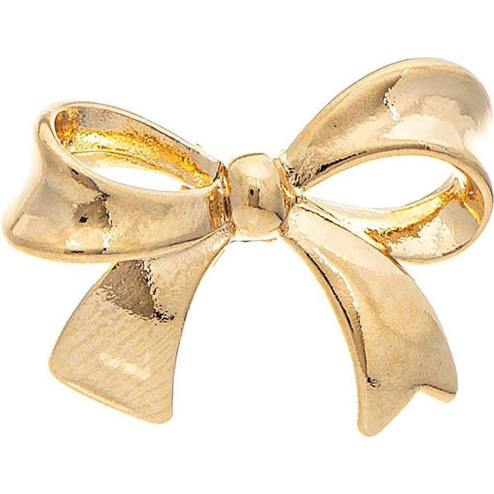 Rain : Gold 14k Plated Hypoallergenic Ribbon Bow Post Earrings - Rain : Gold 14k Plated Hypoallergenic Ribbon Bow Post Earrings