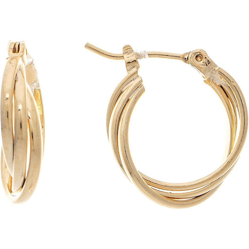 Rain : Gold 14k Plated Hypoallergenic Twist Wire .50" Hoop Earrings - Rain : Gold 14k Plated Hypoallergenic Twist Wire .50" Hoop Earrings