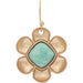 Rain : Gold Blue Center Fun Flower Earring - Rain : Gold Blue Center Fun Flower Earring