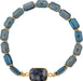 Rain : Gold Blue Facet Gem Genuine Stone Bracelet - Rain : Gold Blue Facet Gem Genuine Stone Bracelet