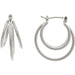 Rain : Silver 14k Plated Hypoallergenic 3 Wire .75" Hoop Earring - Rain : Silver 14k Plated Hypoallergenic 3 Wire .75" Hoop Earring