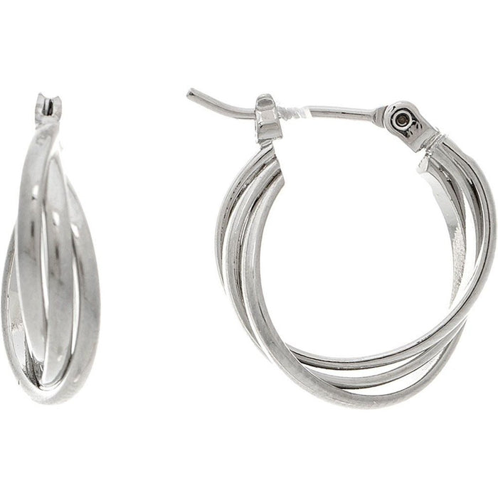 Rain : Silver 14k Plated Hypoallergenic Twist Wire .50" Hoop Earring - Rain : Silver 14k Plated Hypoallergenic Twist Wire .50" Hoop Earring