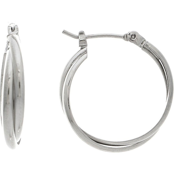 Rain : Silver 14k Plated Hypoallergenic Twist Wire .75" Hoop Earrings - Rain : Silver 14k Plated Hypoallergenic Twist Wire .75" Hoop Earrings