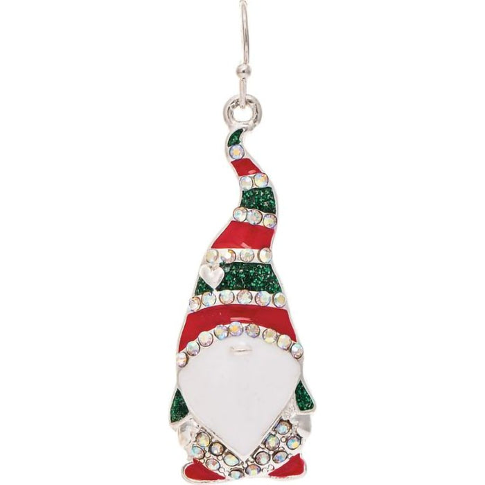 Rain : Silver AB Crystal Gnome Elf Xmas Earrings - Rain : Silver AB Crystal Gnome Elf Xmas Earrings