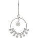 Rain : Silver Cubic Zirconia Crystal Edge Circle Earring - Rain : Silver Cubic Zirconia Crystal Edge Circle Earring