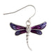 Rain : Silver Purple Dragonfly Earring - Rain : Silver Purple Dragonfly Earring