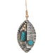 Rain : Silver/Gold Turquoise Native Leaf Earring - Rain : Silver/Gold Turquoise Native Leaf Earring