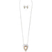 Rain : Two Tone Open Your Heart Long Necklace Set - Rain : Two Tone Open Your Heart Long Necklace Set