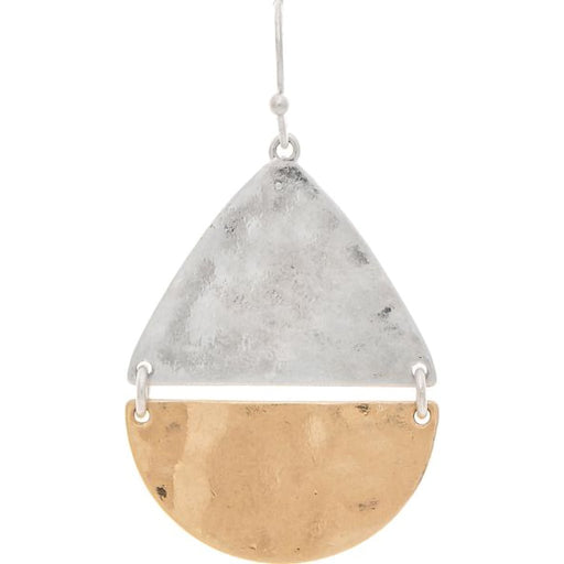 Rain : Two Tone Split Linked Teardrop Earring - Rain : Two Tone Split Linked Teardrop Earring