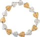 Rain : Two Tone Textured Nested Hearts Row Bracelet - Rain : Two Tone Textured Nested Hearts Row Bracelet