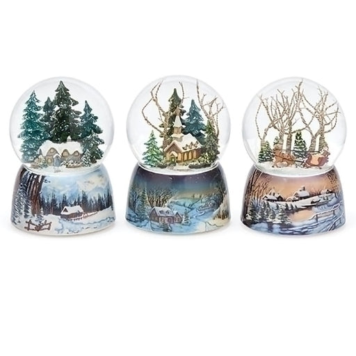 Roman : 5.75"H Winter Dome with Music - Assorted by style - Roman : 5.75"H Winter Dome with Music - Assorted by style