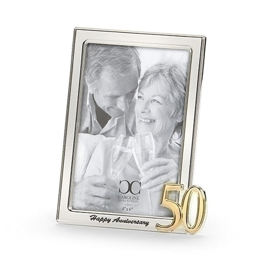Roman : 6.75"H 50th Anniversary Frame 4x6 - Roman : 6.75"H 50th Anniversary Frame 4x6