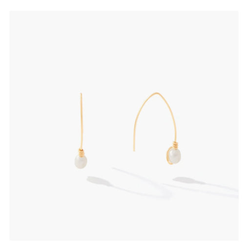 Ronaldo Jewelry : Simplicity Earrings in Gold -White Pearl - Ronaldo Jewelry : Simplicity Earrings in Gold -White Pearl