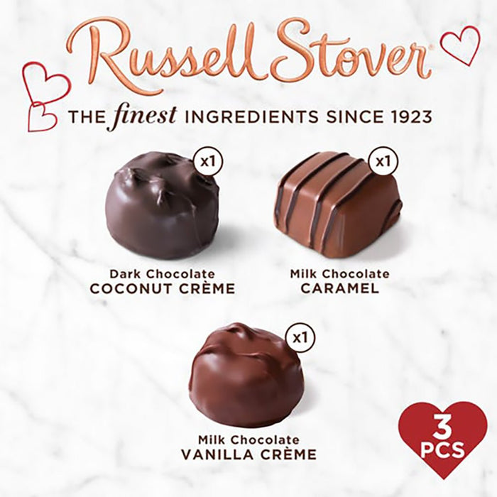 Russell Stover : Assorted Chocolates Conversation Text Heart box, 1.5 oz. - Russell Stover : Assorted Chocolates Conversation Text Heart box, 1.5 oz.