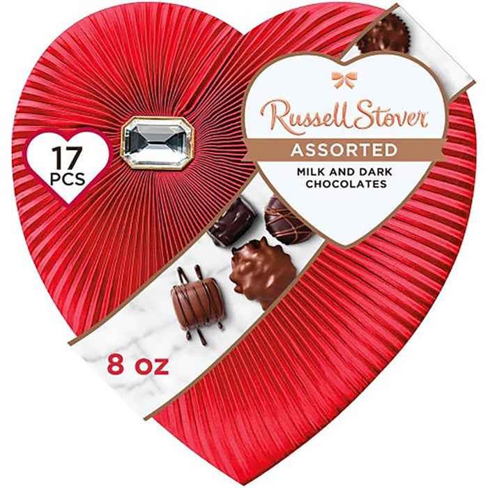 Russell Stover : Assorted Chocolates Diamond Brooch Heart, 10 oz. - Russell Stover : Assorted Chocolates Diamond Brooch Heart, 10 oz.