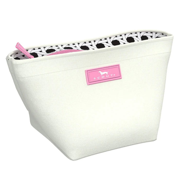 SCOUT : Crown Jewels Makeup Bag Medium in Vanilla Canvas/Cane Fonda - SCOUT : Crown Jewels Makeup Bag Medium in Vanilla Canvas/Cane Fonda