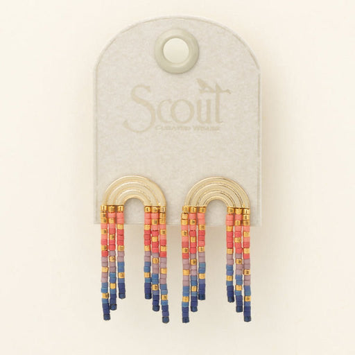 Scout Curated Wears : Chromacolor Miyuki Rainbow Fringe Earring - Multi/Gold - Scout Curated Wears : Chromacolor Miyuki Rainbow Fringe Earring - Multi/Gold